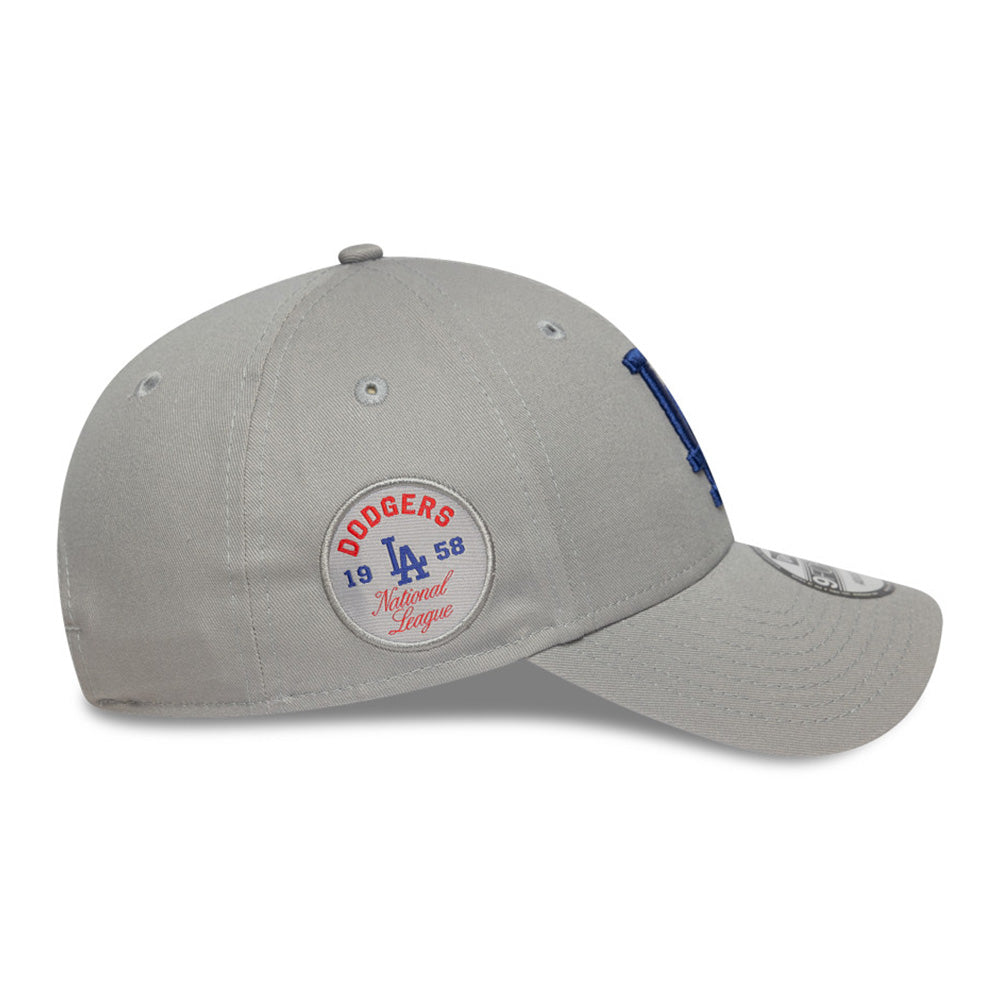 New Era Los Angeles Dodgers Side Patch Grey 9FORTY Adjustable Cap