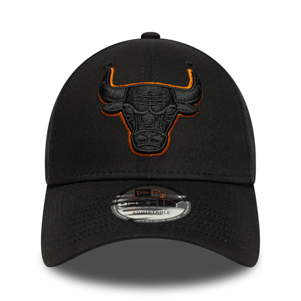 New Era Chicago Bulls Team Outline Black 9FORTY Adjustable Caps