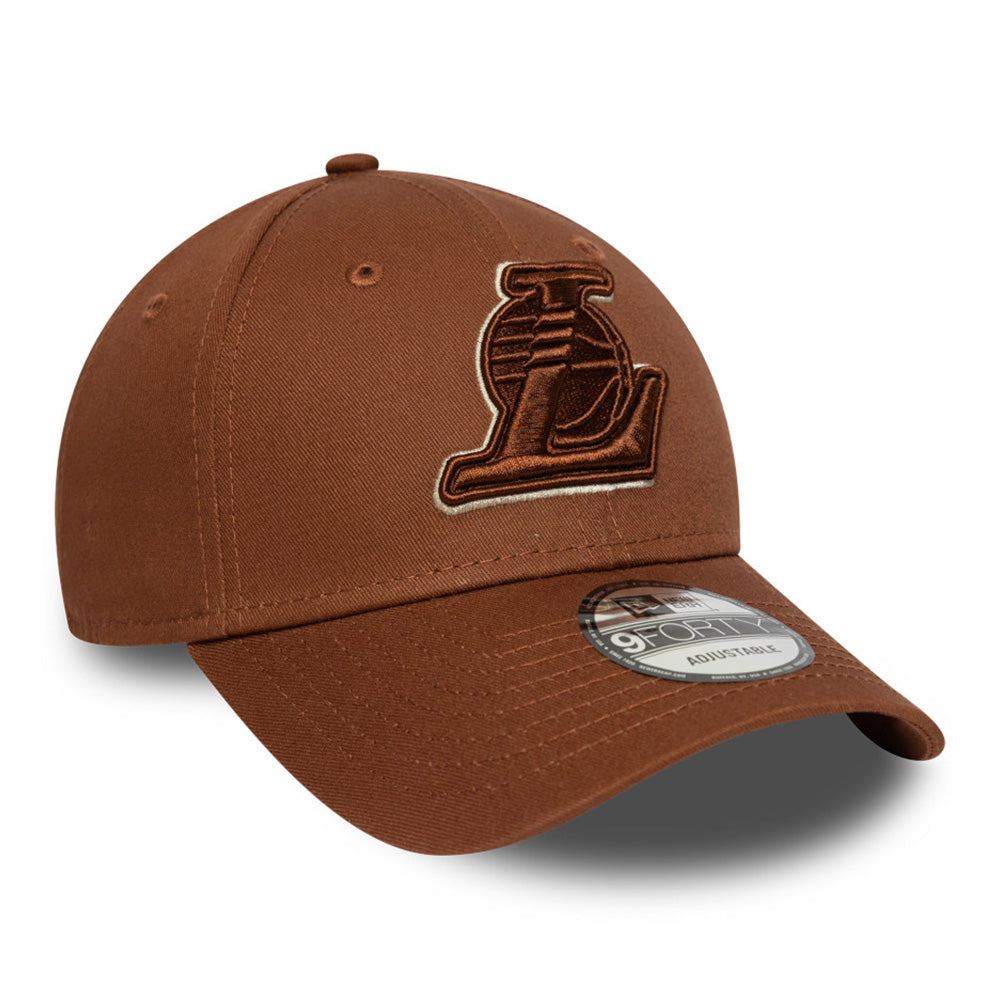 Los Angeles Lakers Team Outline Deep Auburn 9FORTY Adjustable Cap