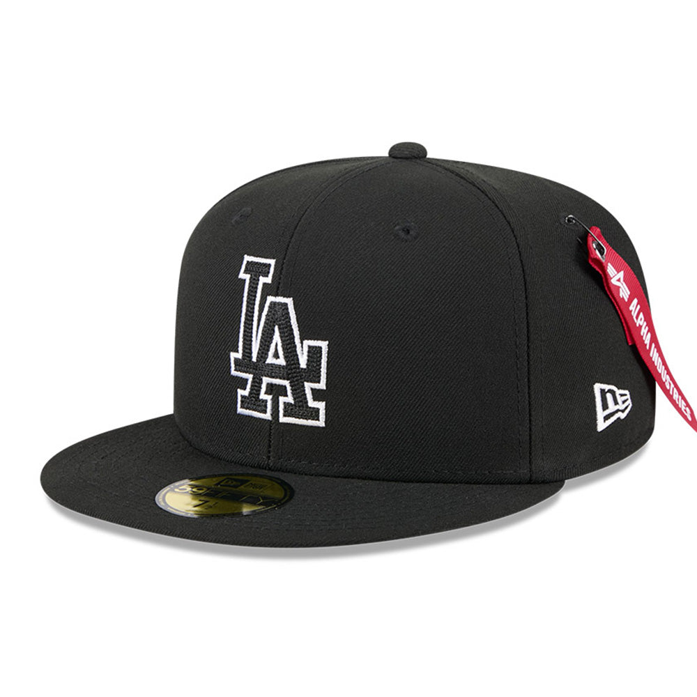 New Era Los Angeles Dodgers Alpha Industries JKT2460 Black 59FIFTY Fitted Cap