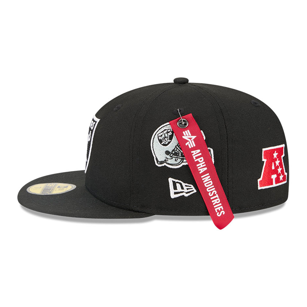New Era Las Vegas Raiders Alpha Industries JKT2460 Black 59FIFTY Fitted Cap (ONLINE EXCLUSIVE)