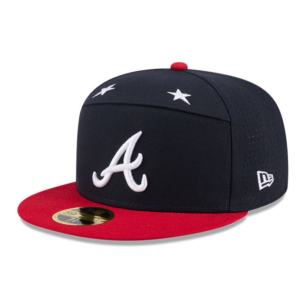 New Era Atlanta Braves 2025 MLB All Star Game Navy Red 59FIFTY Split Panel Fitted Cap