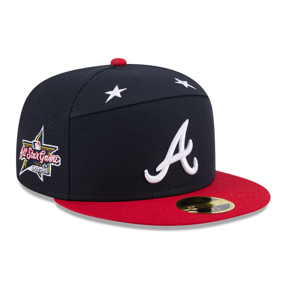 New Era Atlanta Braves 2025 MLB All Star Game Navy Red 59FIFTY Split Panel Fitted Cap