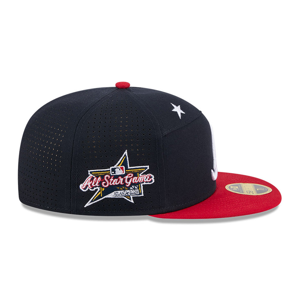 New Era Atlanta Braves 2025 MLB All Star Game Navy Red 59FIFTY Split Panel Fitted Cap