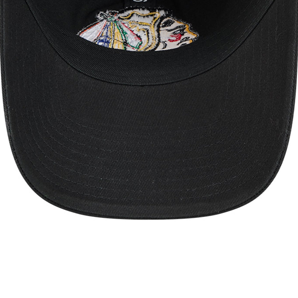 New Era Chicago Blackhawks Black Washed 9TWENTY Adjustable Cap