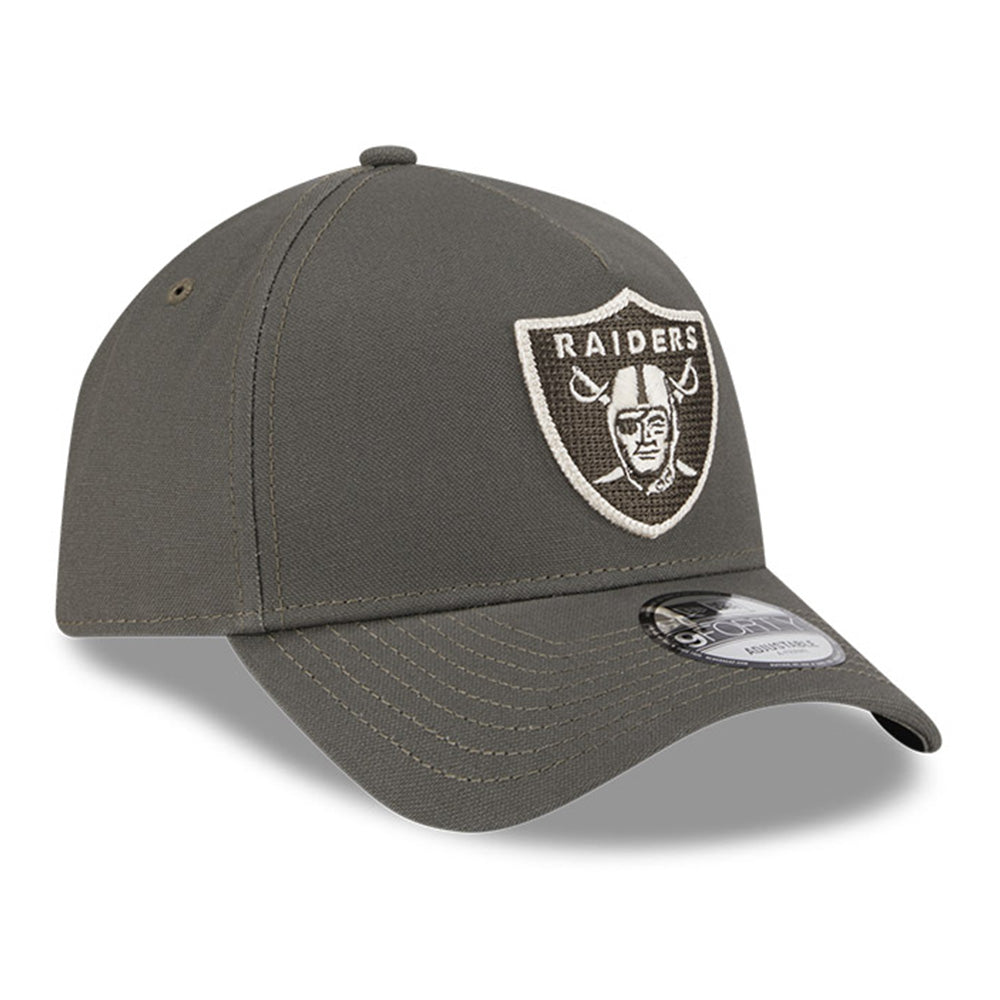 New Era Las Vegas Raiders Moss Canvas Chainstitching Dark Moss 9FORTY A-Frame Adjustable Cap
