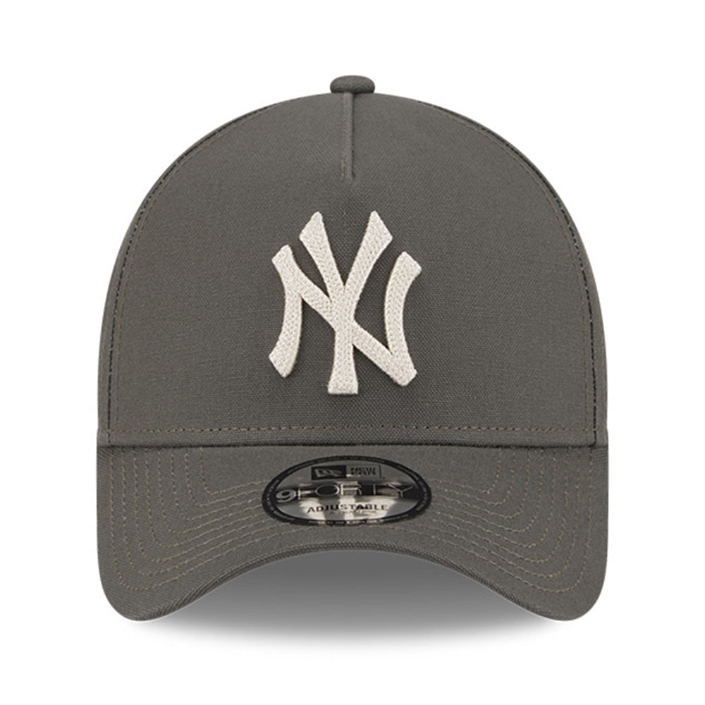 New Era New York Yankees Moss Canvas Chainstitching Dark Moss 9FORTY A-Frame Adjustable Cap
