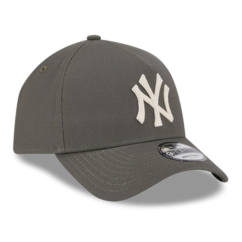 New Era New York Yankees Moss Canvas Chainstitching Dark Moss 9FORTY A-Frame Adjustable Cap