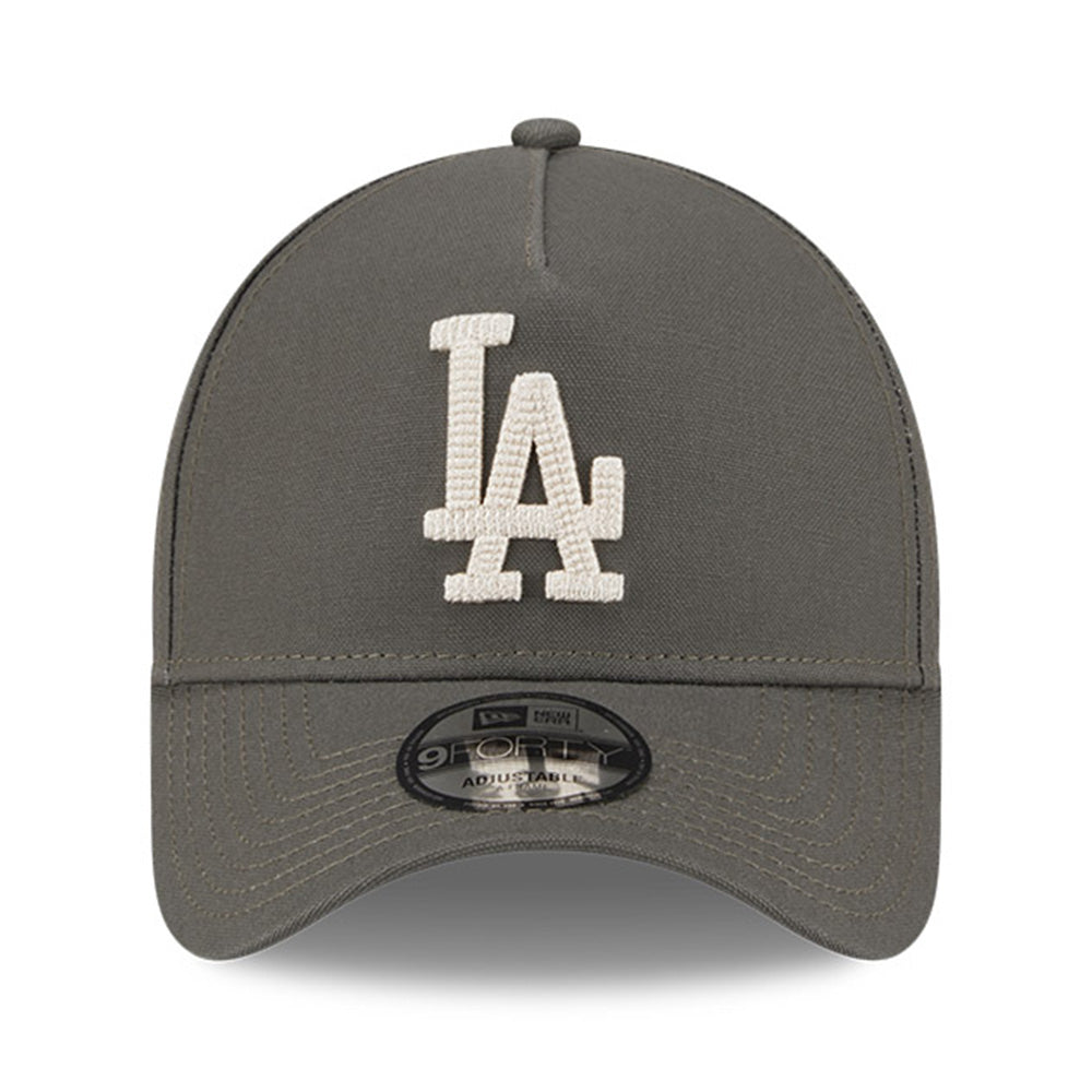 New Era Los Angeles Dodgers Moss Canvas Chainstitching Dark Moss 9FORTY A-Frame Adjustable Cap