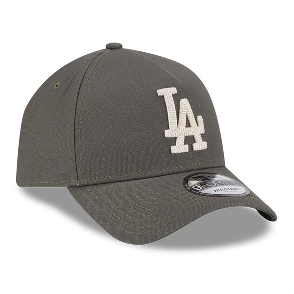 New Era Los Angeles Dodgers Moss Canvas Chainstitching Dark Moss 9FORTY A-Frame Adjustable Cap