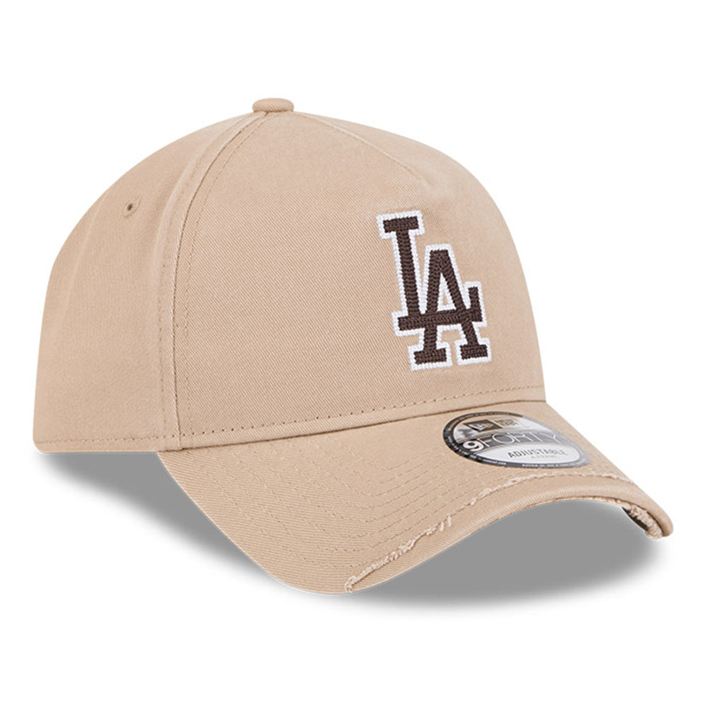 New Era Los Angeles Dodgers Visor Distress Camel 9FORTY A-Frame Adjustable Cap