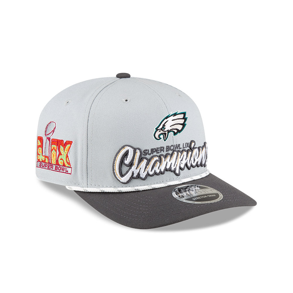 Philadelphia Eagles NFL Superbowl Champion LIX Dark Grey 9SEVENTY Stretch Snapback Cap (PRE-ORDER)