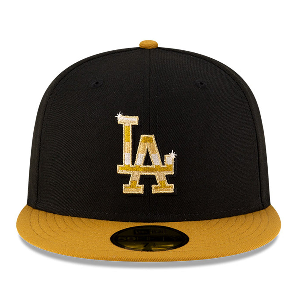 New Era Los Angeles Dodgers Gold Logo MLB 2025 59FIFTY Day Black Gold 59FIFTY Fitted Cap