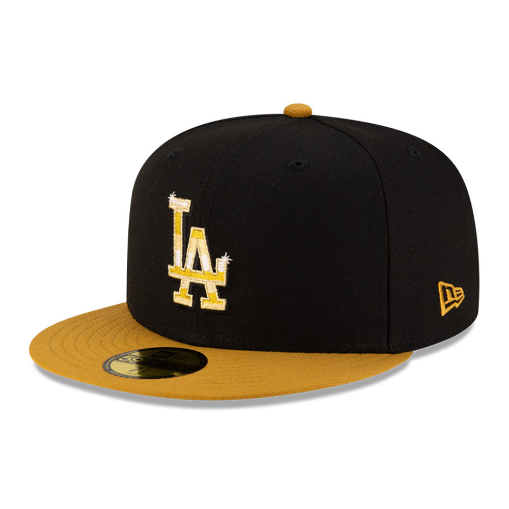 New Era Los Angeles Dodgers Gold Logo MLB 2025 59FIFTY Day Black Gold 59FIFTY Fitted Cap