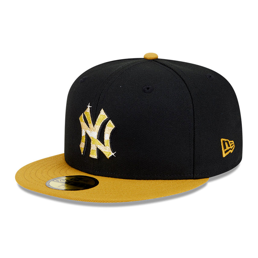 New Era New York Yankees Gold Logo MLB 2025 59FIFTY Day Black Gold 59FIFTY Fitted Cap