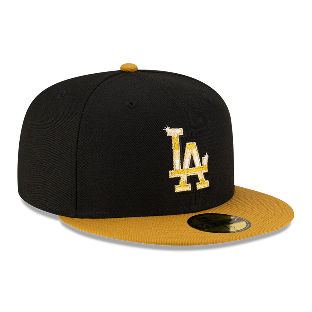 New Era Los Angeles Dodgers Gold Logo MLB 2025 59FIFTY Day Black Gold 59FIFTY Fitted Cap