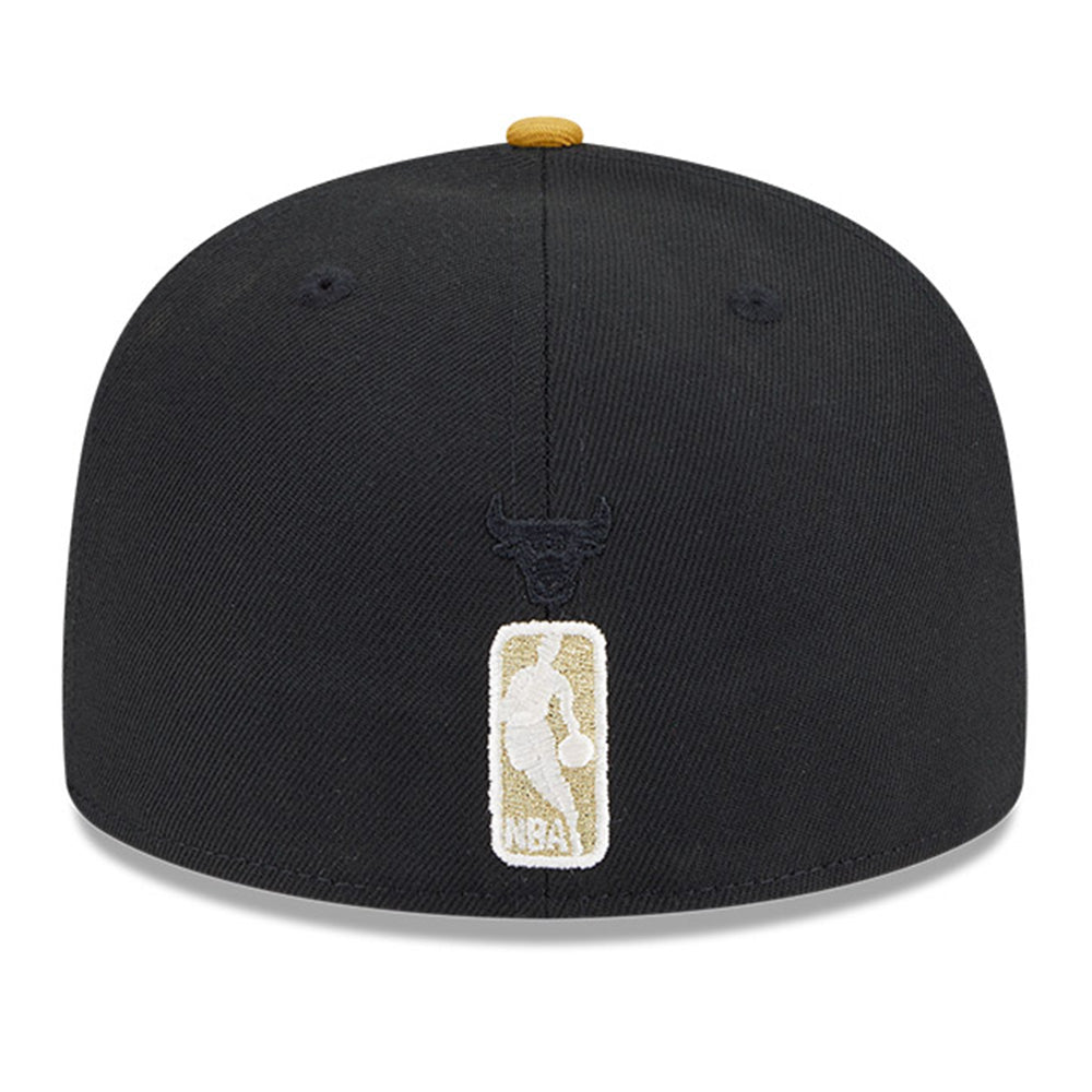 New Era Chicago Bulls Gold Logo NBA 2025 59FIFTY Day Black Gold 59FIFTY Fitted Cap