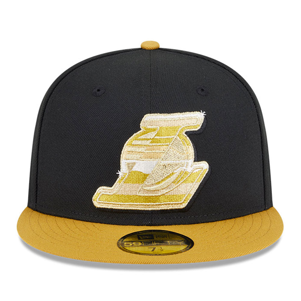 New Era Los Angeles Lakers Gold Logo NBA 2025 59FIFTY Day Black Gold 59FIFTY Fitted Cap