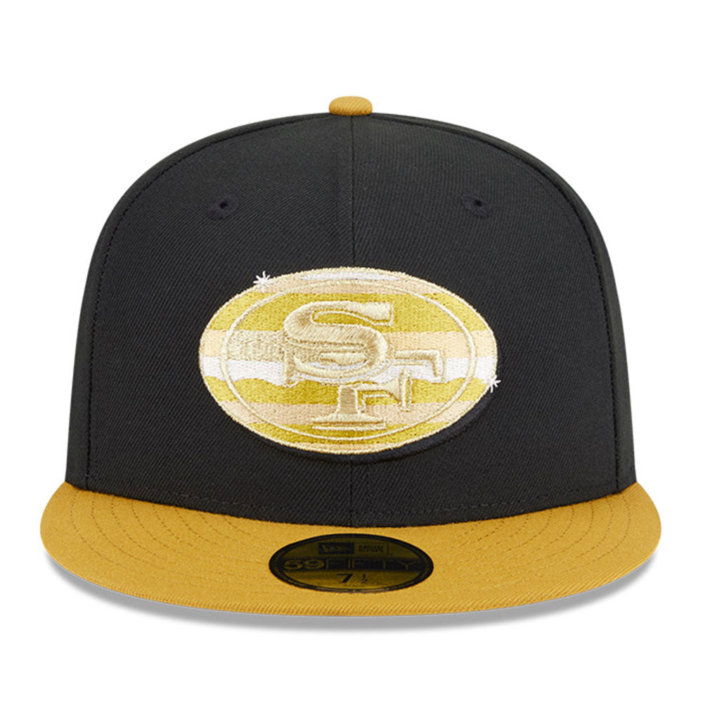 New Era San Francisco 49ers Gold Logo NFL 2025 59FIFTY Day Black Gold 59FIFTY Fitted Cap