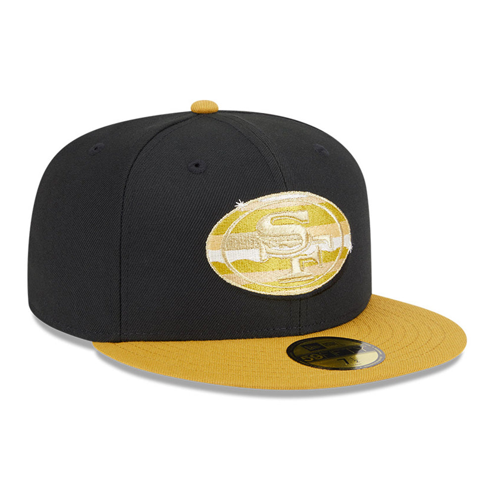 New Era San Francisco 49ers Gold Logo NFL 2025 59FIFTY Day Black Gold 59FIFTY Fitted Cap