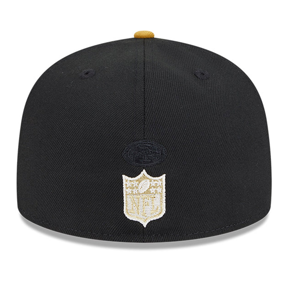New Era San Francisco 49ers Gold Logo NFL 2025 59FIFTY Day Black Gold 59FIFTY Fitted Cap