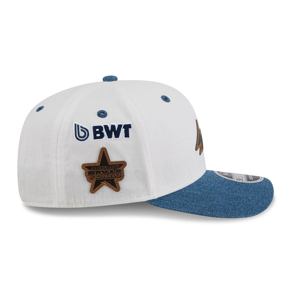 New Era BWT Alpine F1 Team Austin Race Special Light Beige 9SEVENTY Stretch Snapback Cap