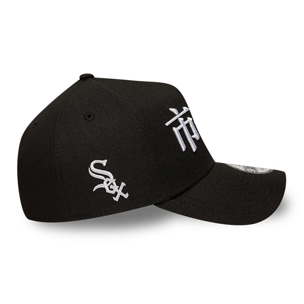 New Era Chicago White Sox Japanese Kanji Black 9FORTY A-Frame Snapback Cap