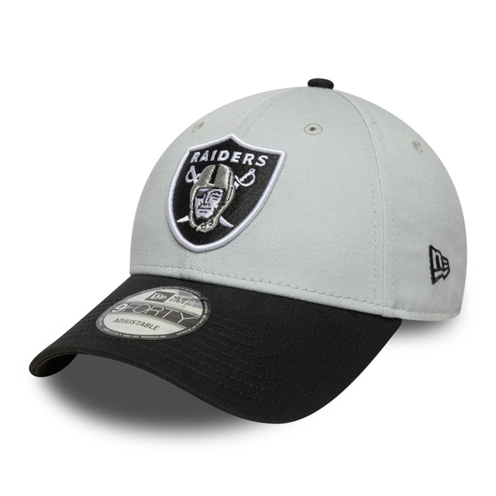 New Era Las Vegas Raiders Side Patch Snow Grey 9FORTY Adjustable Cap