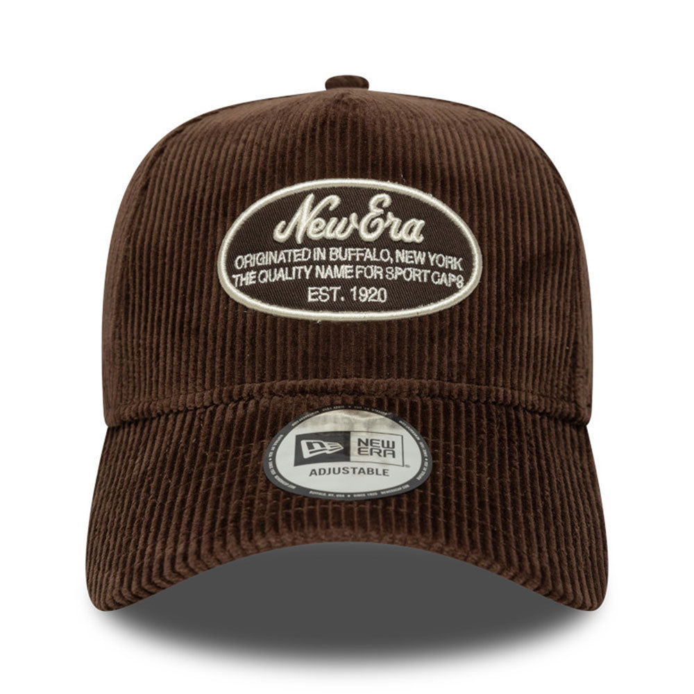New Era Script Patch Cord Brown Suede 9FORTY E-Frame Snapback Cap