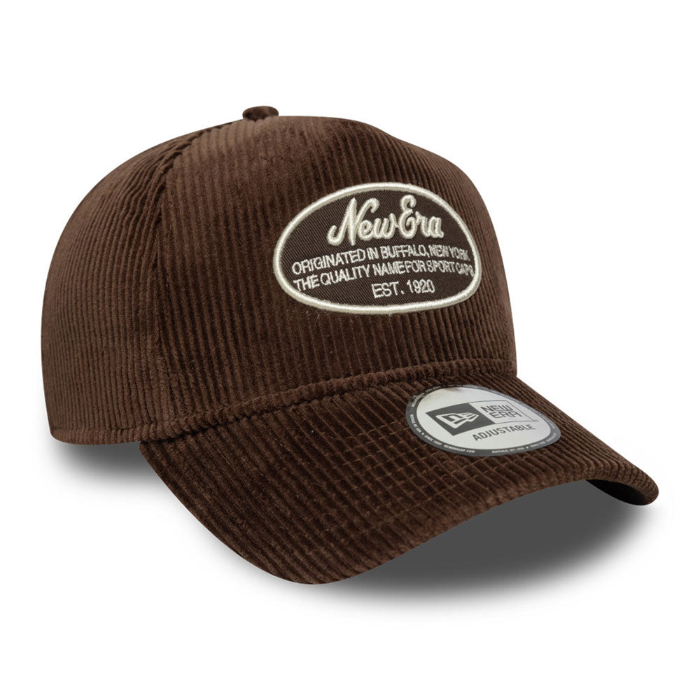 New Era Script Patch Cord Brown Suede 9FORTY E-Frame Snapback Cap