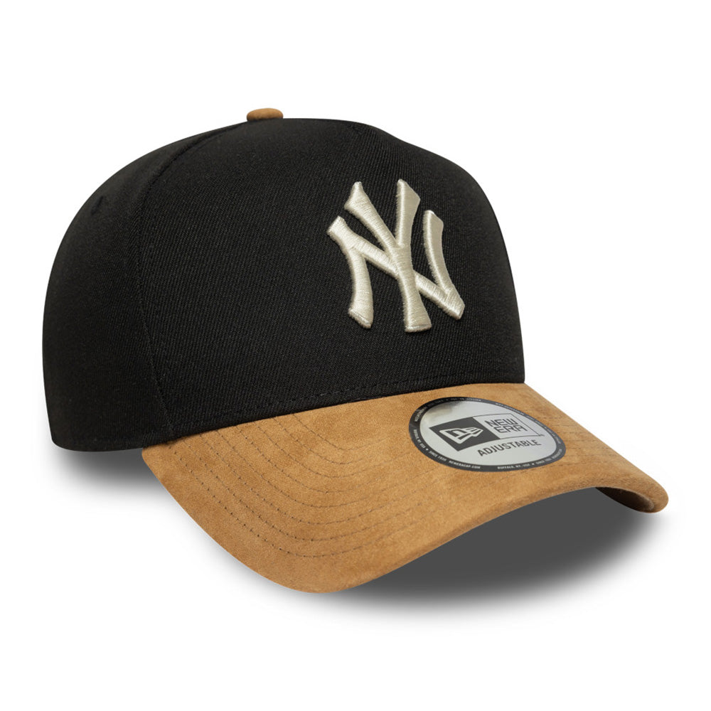 New Era New York Yankees Suede Visor Black 9FORTY E-Frame Snapback Cap