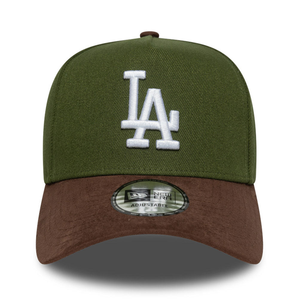 New Era Los Angeles Dodgers Suede Visor Rifle Green 9FORTY E-Frame Snapback Cap