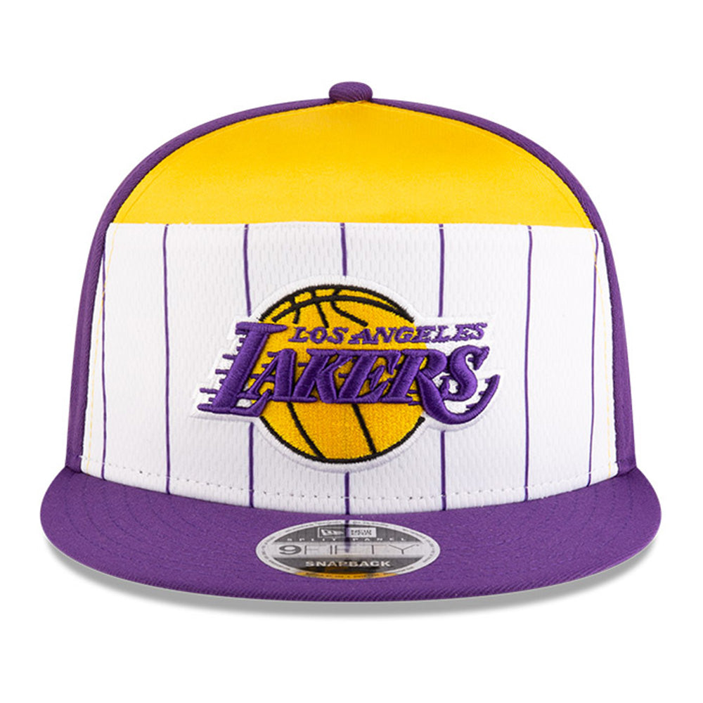 New Era Los Angeles Lakers Tip Off 2025 White Purple 9FIFTY Split Panel Snapback Cap