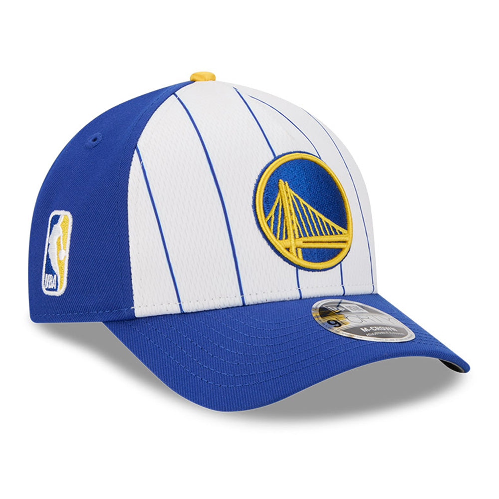 New Era Golden State Warriors Tip Off 2025 White Blue 9FORTY M-Crown A-Frame Snapback Cap