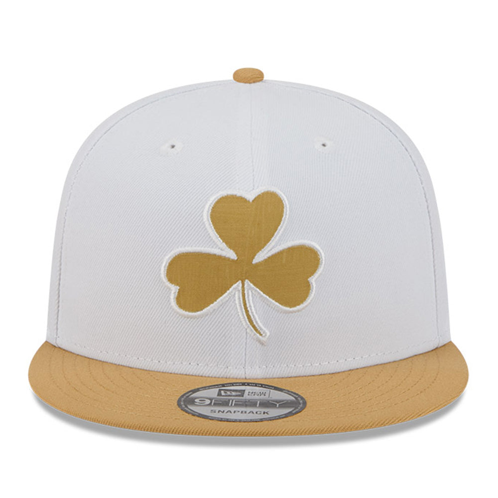 New Era Boston Celtics 2025 City Edition White Gold OTC 9FIFTY Snapback Cap