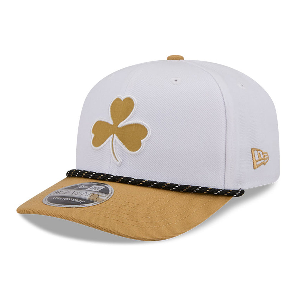 New Era Boston Celtics 2025 City Edition White Gold OTC 9SEVENTY Stretch Snapback Cap