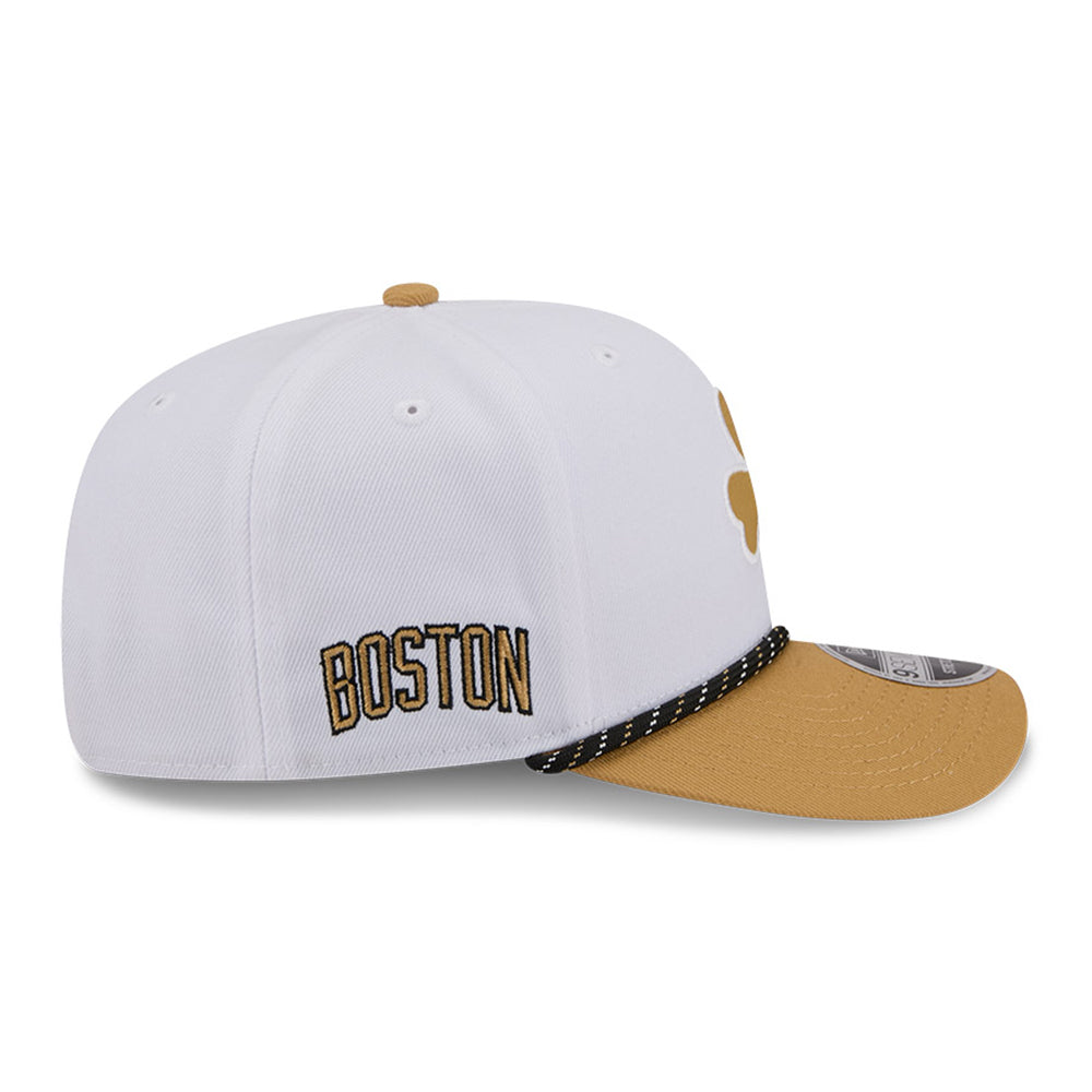 New Era Boston Celtics 2025 City Edition White Gold OTC 9SEVENTY Stretch Snapback Cap