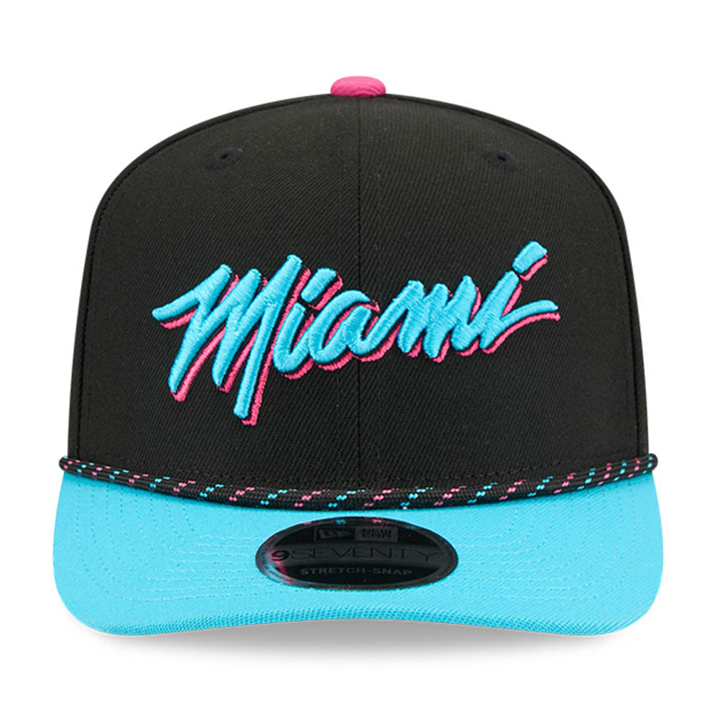 New Era Miami Heat 2025 City Edition Black 9SEVENTY Stretch Snapback Cap