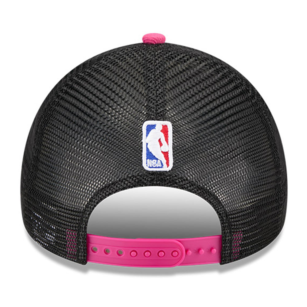 New Era Miami Heat 2025 City Edition Black 9FORTY A-Frame Trucker Snapback Cap