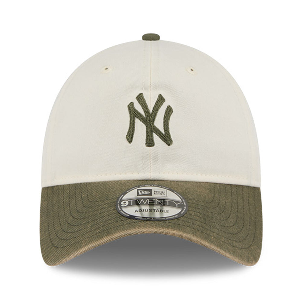 New Era New York Yankees Snow Washed Q425 Chrome White New Olive 9TWENTY Adjustable Cap