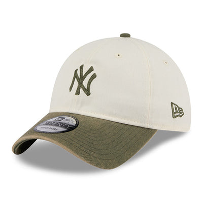 New Era New York Yankees Snow Washed Q425 Chrome White New Olive 9TWENTY Adjustable Cap