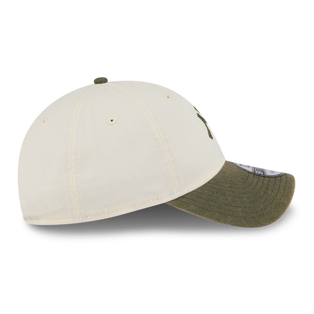 New Era New York Yankees Snow Washed Q425 Chrome White New Olive 9TWENTY Adjustable Cap