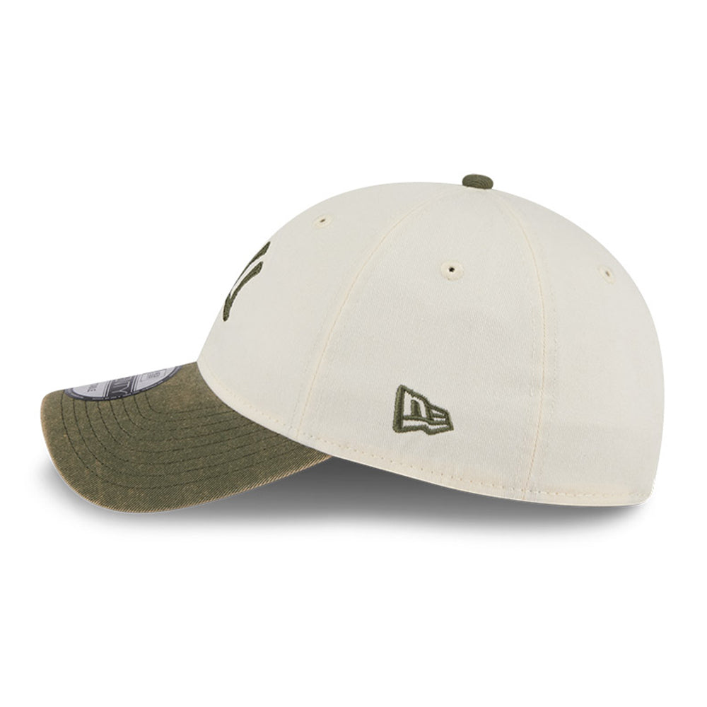 New Era New York Yankees Snow Washed Q425 Chrome White New Olive 9TWENTY Adjustable Cap