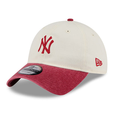 New Era New York Yankees Snow Washed Q425 Chrome White Red 9TWENTY Adjustable Cap