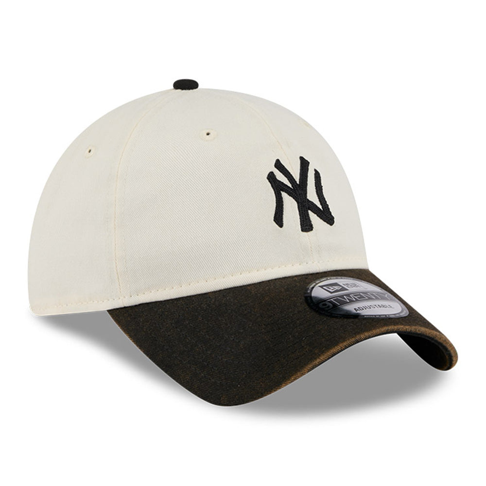 New Era New York Yankees Snow Washed Q425 Chrome White Black 9TWENTY Adjustable Cap