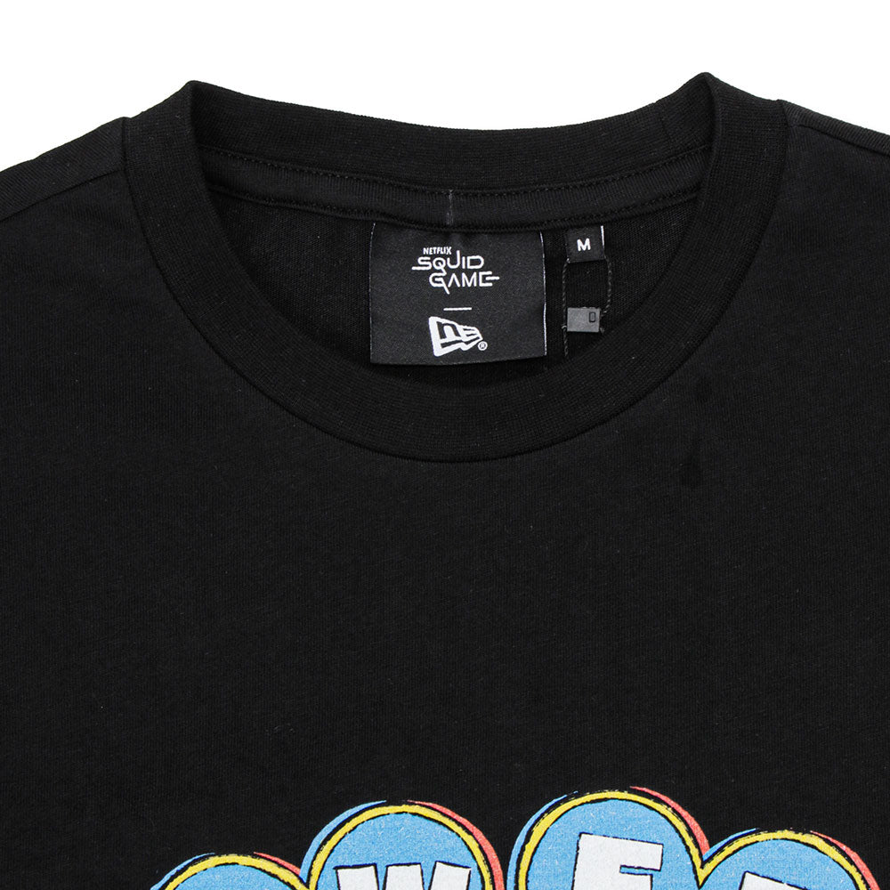New Era x Squid Game Black Graphic Oversized Short Sleeve T-Shirt
