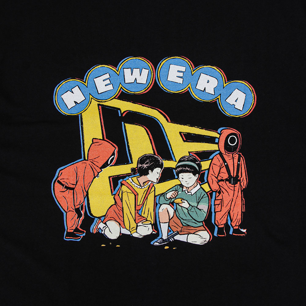 New Era x Squid Game Black Graphic Oversized Short Sleeve T-Shirt