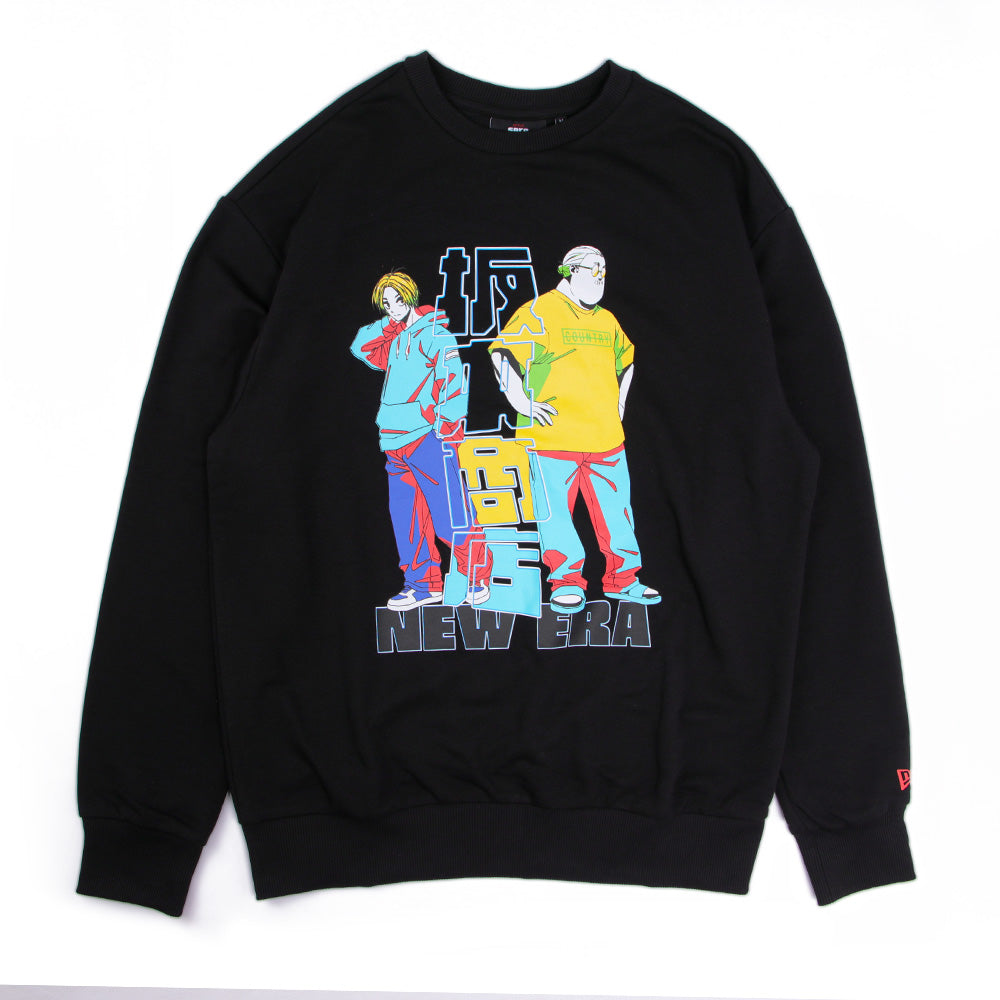 New Era x Sakomoto Days Graphic Black Crew Neck Long Sleeve T-shirt