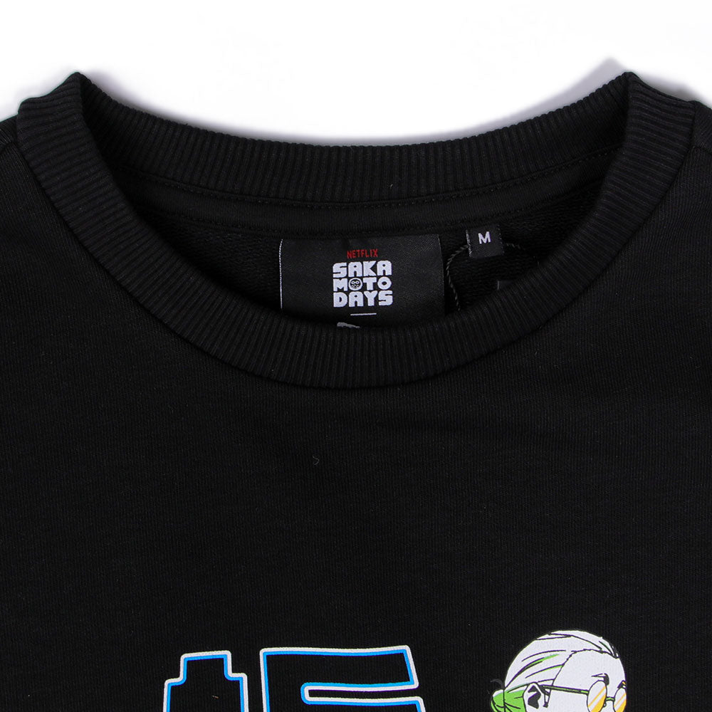New Era x Sakomoto Days Graphic Black Crew Neck Long Sleeve T-shirt