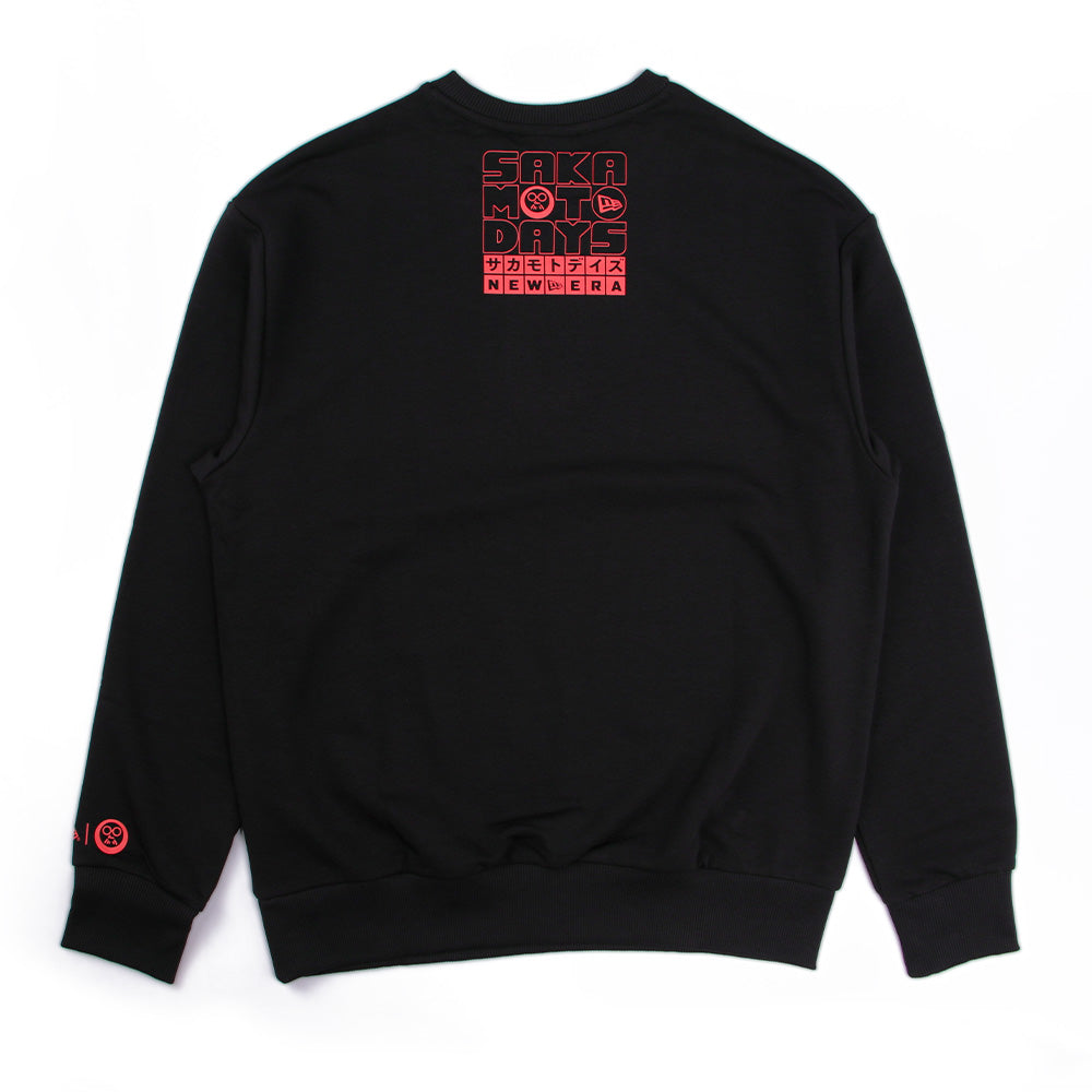 New Era x Sakomoto Days Graphic Black Crew Neck Long Sleeve T-shirt